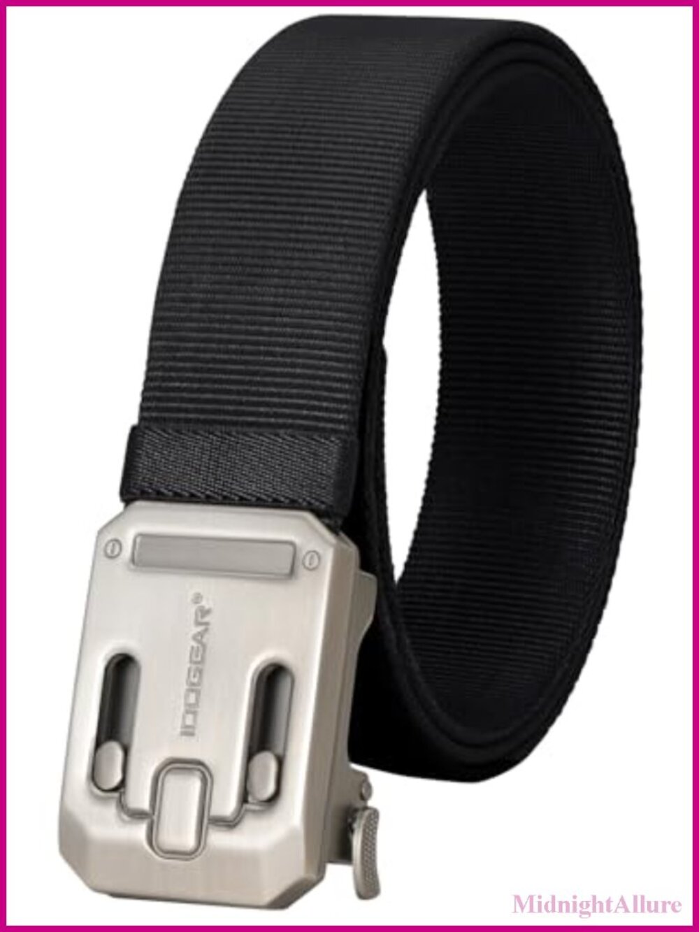 1.5" Heavy Duty Nylon Ratchet Belt No Holes Adjustable Slide Buckle